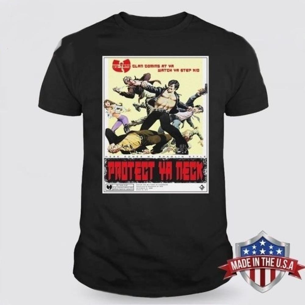 Wu Tang Tour 04 Wu Tang Clan Protect Ya Neck Uk 04 Tee Shirt Premium Graphic